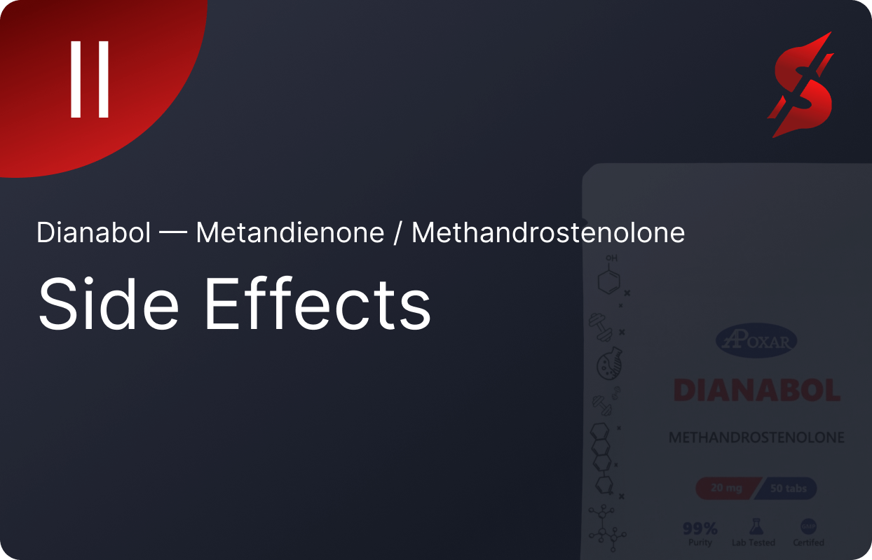 Pack of Dianabol, Dbol anabolic steroid, with the words Side Effects, made by SteroidsCanada